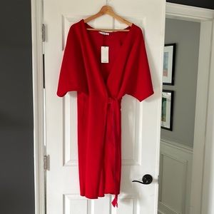 Mango NWT red wrap dress size L